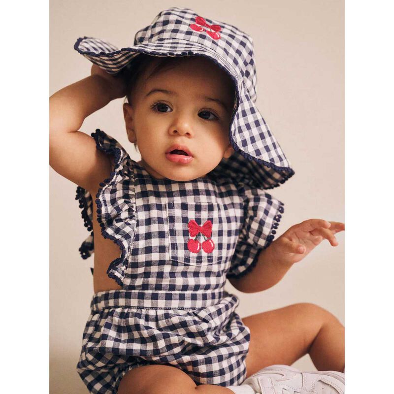 Huxbaby Frilly Playsuit Cherry Pie Check image number 1